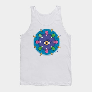 Eye lightbulbs and lightning bolts Tank Top